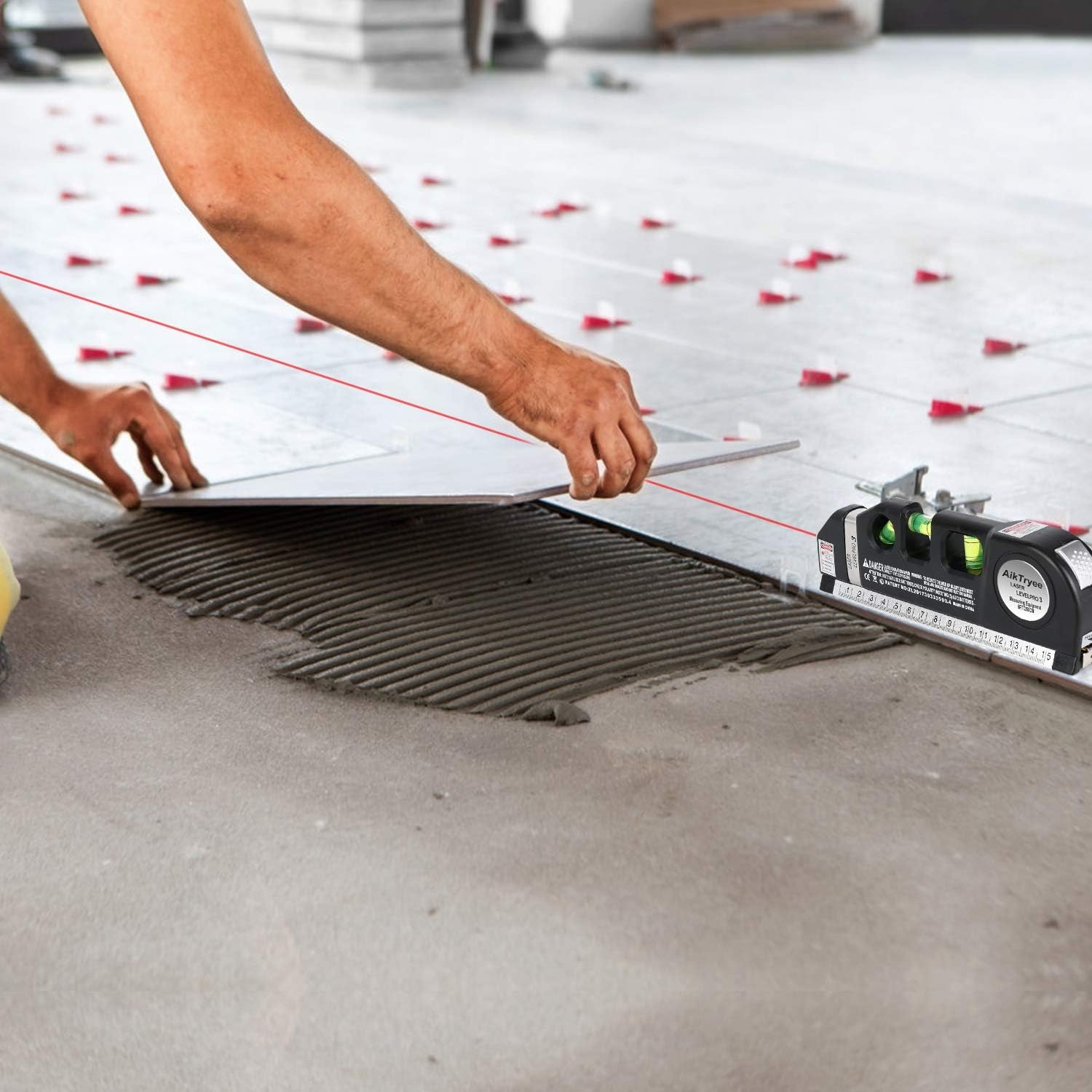 AikTryee Precision Cross Line Laser Level Tool – Multipurpose 8ft Measuring Kit - Image 6