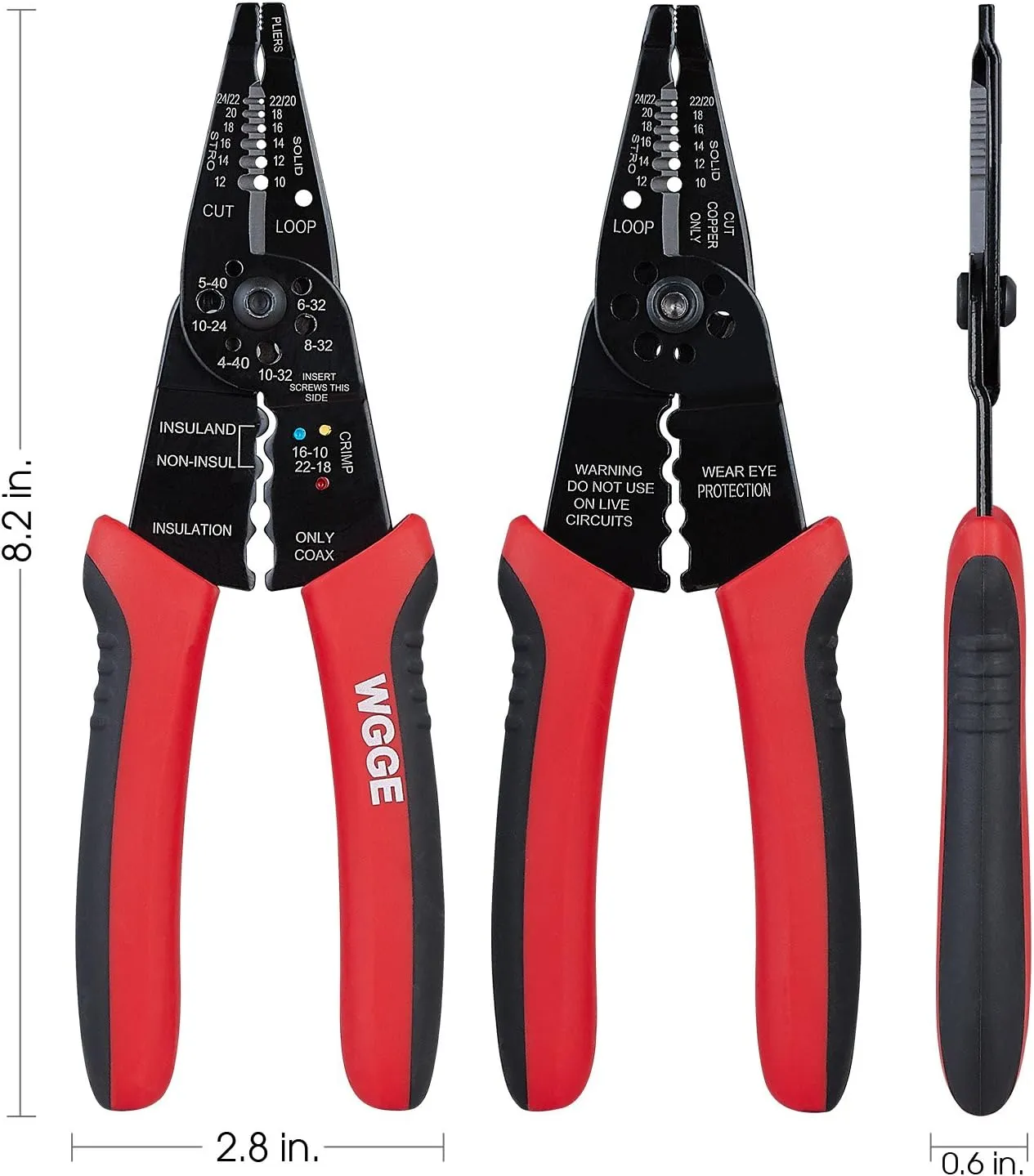 WGGE 8" Wire Stripper & Crimping Multi-Tool – Cable Cutter - Image 2