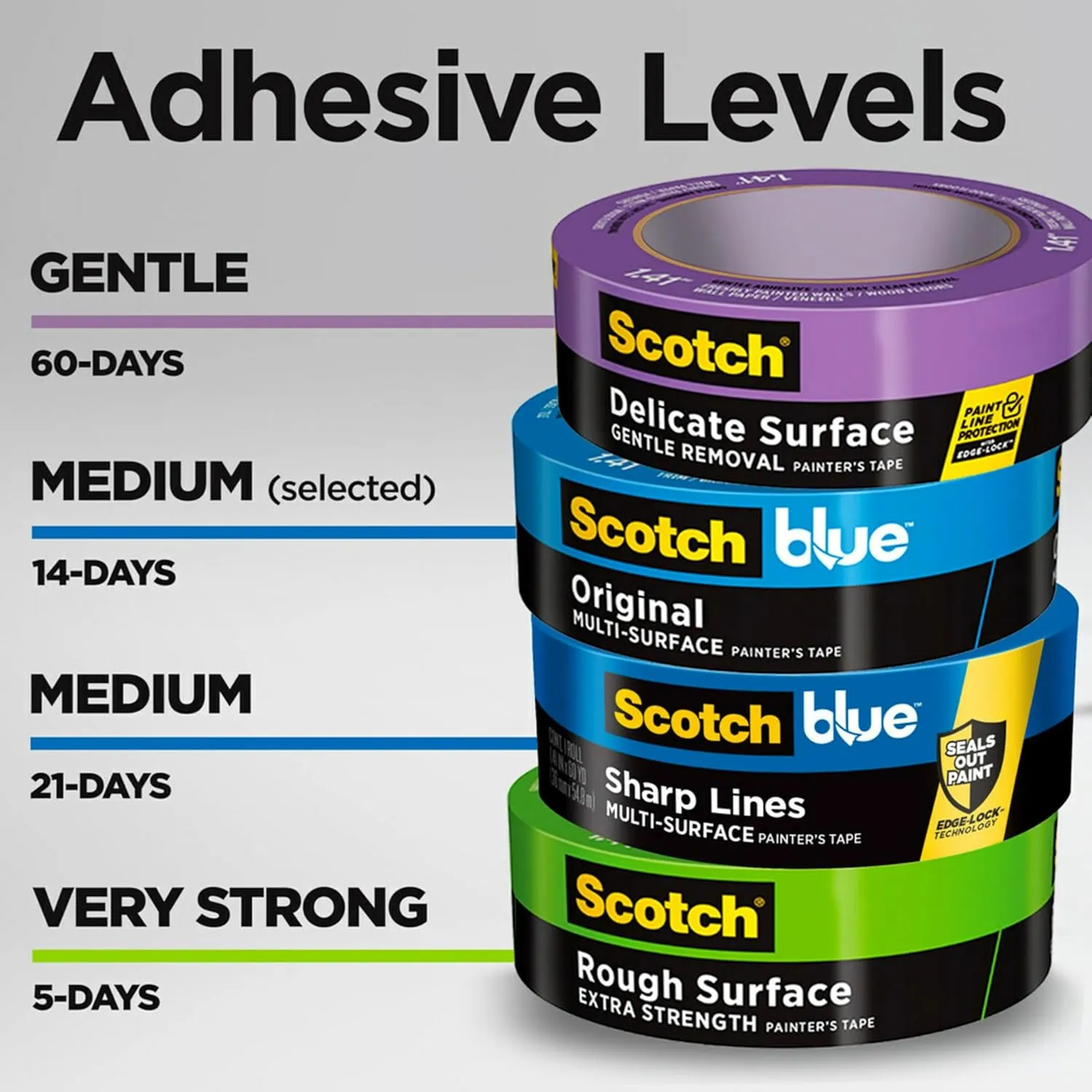 ScotchBlue 4-Pack Multi-Surface Painter's Tape 1.88-inch x 60yd – Blue, Painter's Tape for Indoor and Outdoor Use
