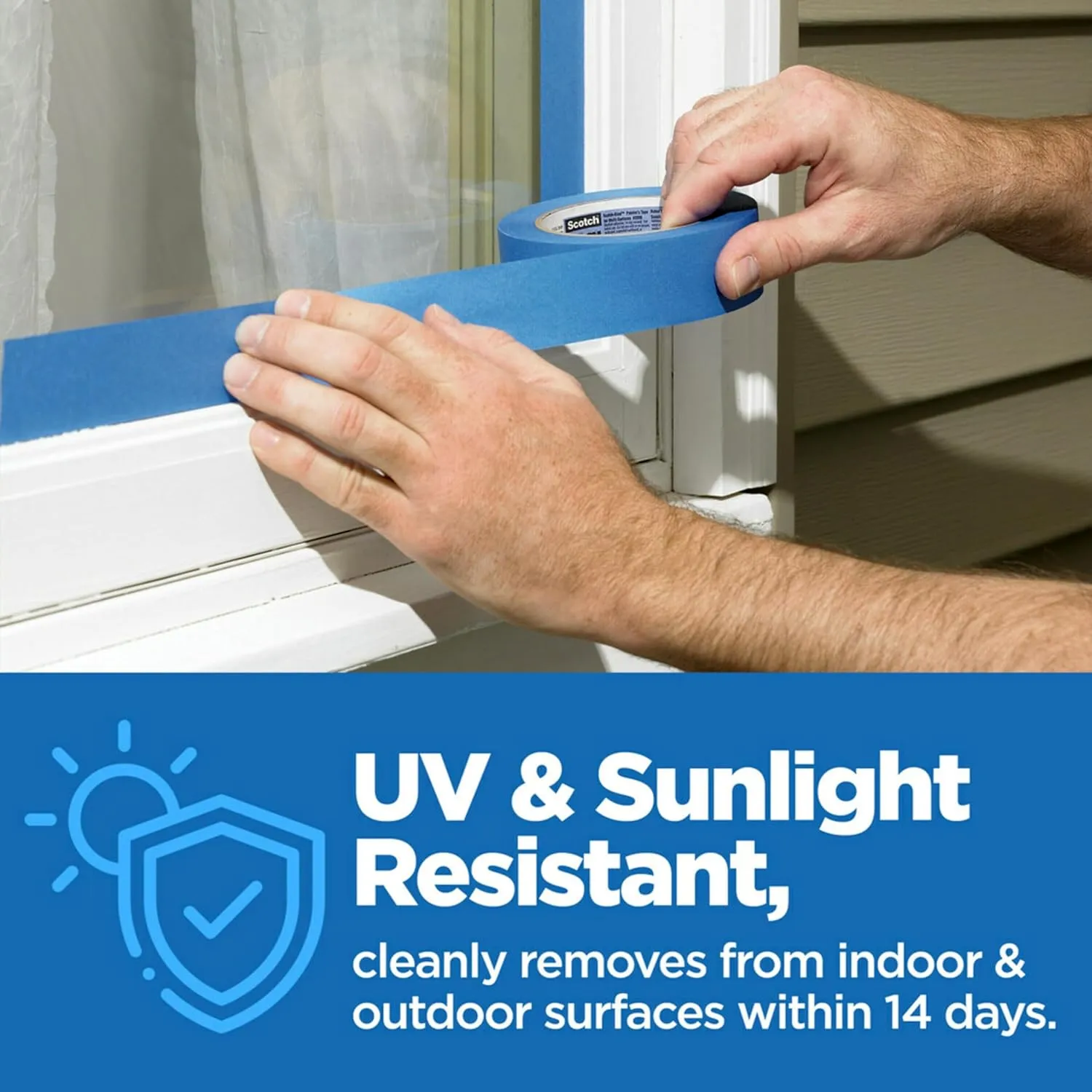 ScotchBlue 4-Pack Multi-Surface Painter's Tape – 1.88" x 60 Yards, Blue - Image 3